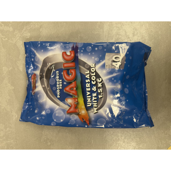 Пральний порошок MAGIC Universal White & Color, 1,5 кг (40 прань)