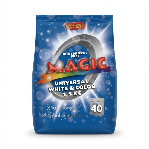 Пральний порошок MAGIC Universal White & Color, 1,5 кг (40 прань) Пральний порошок MAGIC Universal White & Color, 1,5 кг (40 прань)