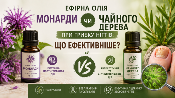 Ефірна олія монарди чи чайного дерева при грибку нігтів: що ефективніше?