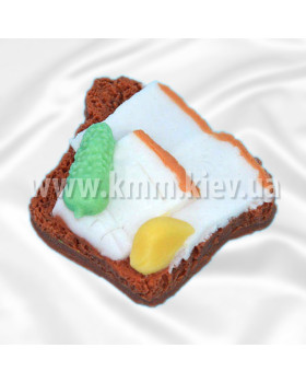 Силіконова форма люкс Бутерброд з огірком та салом 3D