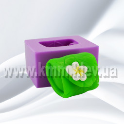 Силиконовая форма люкс Листик С Цветком (СПА) 3D