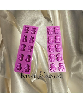 Силіконова форма Тварини  - Планшет міні (10шт.)