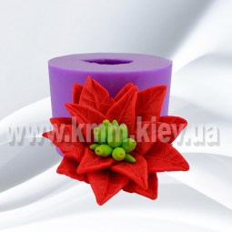 Силиконовая форма Пуансетия Раскрытая 3D