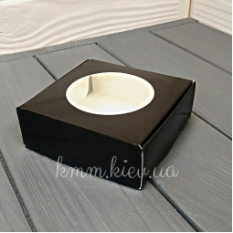 Коробка c круглым окном 100х100х35мм цвет в ассортименте - Пудровый-foto6