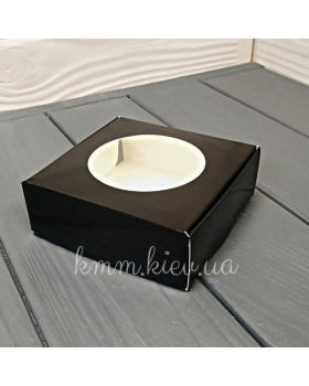 Коробка з круглим вікном 100х100х35мм колір в асортименті - Пудровий-foto6