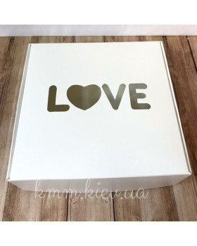 Коробка с вырезом LOVE 150х150х50мм Белая Красная - Красный-foto2