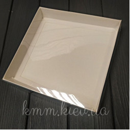 Коробка с прозрачной крышкой - 15см/15см/3,5см - Белая-foto2