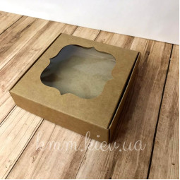 Коробка с фигурным окном 120х120х30мм цвет в ассортименте - крафт-foto2