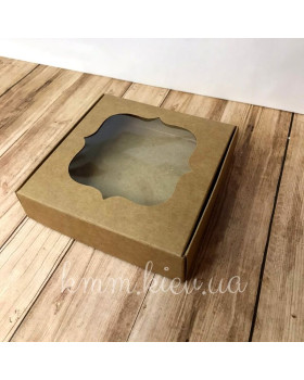 Коробка з фігурним вікном 120х120х30мм в асортименті - крафт-foto2