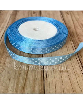 Атласна стрічка пакувальна в горошок в асортименті ширина 1см (1 метр) - Білий-foto4