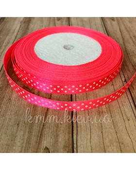 Атласна стрічка пакувальна в горошок в асортименті ширина 1см (1 метр) - Білий-foto7