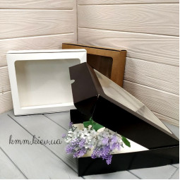 Коробка с окном 240х200х50мм ( Крафт Белая Черная) - Крафт-foto2