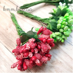 Тичинки на дроті (12шт) колір в асортименті - Червоний-foto2