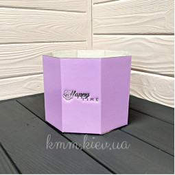 Коробка восьмигранник 120х150мм в асортименті - Пудровий-foto2