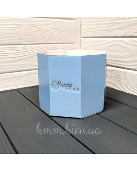 Коробка восьмигранник 120х150мм в асортименті - Пудровий-foto6