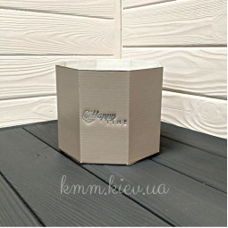 Коробка восьмигранник 120х150мм в асортименті - Пудровий-foto6