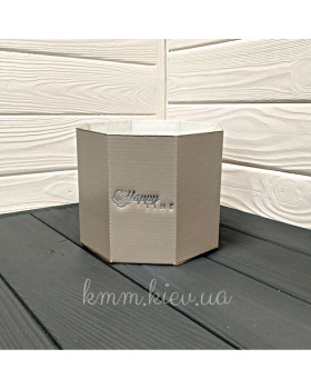 Коробка восьмигранник 120х150мм в асортименті - Пудровий-foto5