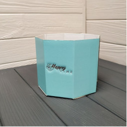 Коробка восьмигранник 120х150мм в асортименті - Пудровий-foto8