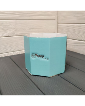 Коробка восьмигранник 120х150мм в асортименті - Пудровий-foto3