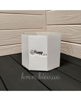 Коробка восьмигранник 120х150мм в асортименті - Пудровий-foto2