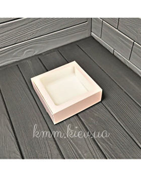 Коробка з квадратним вікном 150х150х50мм в асортименті - Крафт-foto3