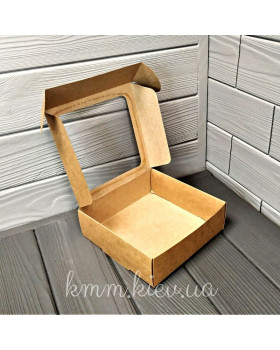 Коробка з квадратним вікном 150х150х50мм в асортименті - Крафт-foto6