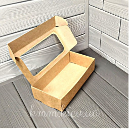 Коробка с окном прямоугольная 200х100х50мм цвет в ассортименте - Крафт-foto4