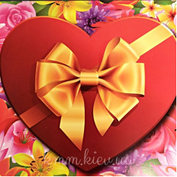 Коробка Сердце с бантом 225х150х60мм-foto2