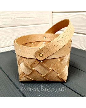 Кошик із букового шпону з ручкою 110х110х90мм-foto2