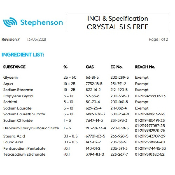 Основа для мила Crystal SLS Free (прозора) Англія - ​​11,5 кг