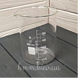 Склянка мірна скляна низька термостійка 600мл