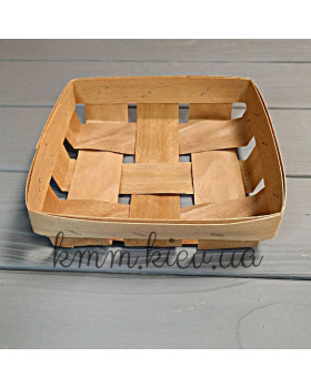 Кошик із букового шпону прямокутний в асортименті - 190х150х25мм