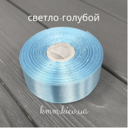 Лента атласная 25мм цвет в ассортименте 1 метр - Голубой-foto13