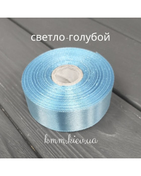 Лента атласная 25мм цвет в ассортименте 1 метр - Голубой-foto13