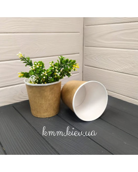 Склянка під квіти Крафт з ламінацією 480мл Склянка під квіти Крафт з ламінацією 480мл