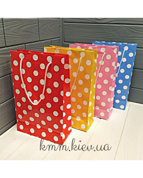 Пакет в горошок 260ммх165мм в асортименті - Червоний