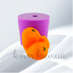 Силиконовая форма люкс 3D Мандарины в кожуре тройник-foto2