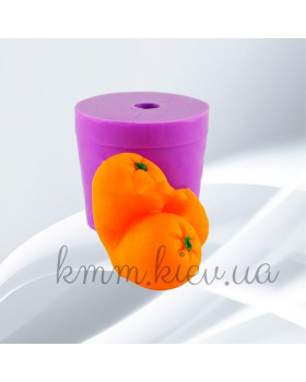 Силіконова форма люкс 3D Мандарини у шкірці трійник-foto2