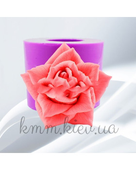 Силіконова форма люкс 3D Роза Нью Джерсі розкрита-foto2