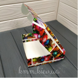 Коробка Новогодние игрушки с окном 150х150х50мм-foto2