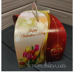 Коробка бонбоньерка Happy Valentine's Day День Св Валентина 110х110х110мм-foto2