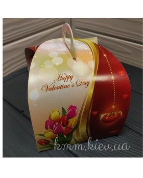 Коробка бонбоньєрка Happy Valentine's Day День Св Валентина 110х110х110мм-foto2