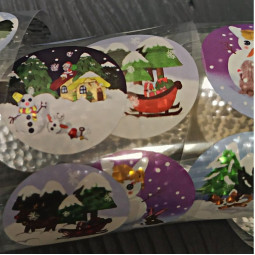 Наклейка Новый год Голограмма 10шт-foto2