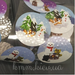 Наклейка Новый год Голограмма 10шт-foto4