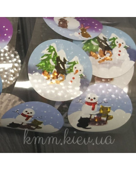 Наклейка Новий рік Голограма 10шт-foto4