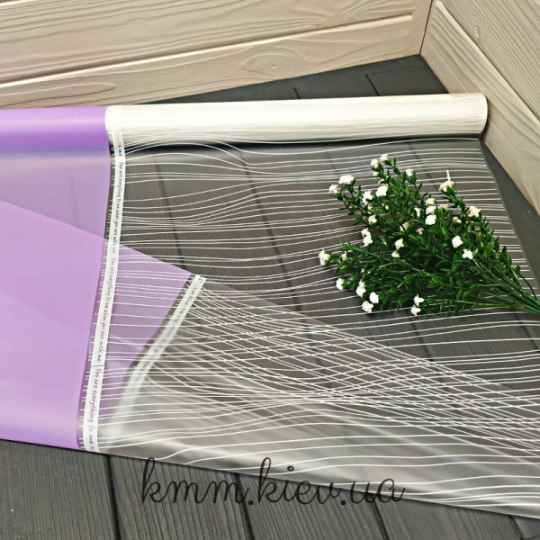 Плівка матова з прозорим вікном та смужкою Лаванда 100смх70см