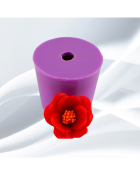 Силіконова форма Люкс 3D Абутилон червона принцеса напіврозкритий бутон-foto3