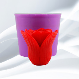 Силиконовая форма Люкс 3D Абутилон красная принцесса полураскрытый бутон-foto2