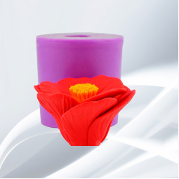 Силиконовая форма Люкс 3D Абутилон красная принцесса раскрытый бутон-foto2