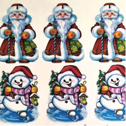 Картинка на водорастворимой бумаге Новый год 1 (1 шт) - Дед Мороз-foto3